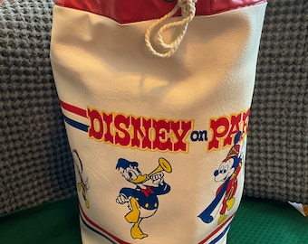 Vintage Disney On Parade Bucket Tote Draw String Bag Sack