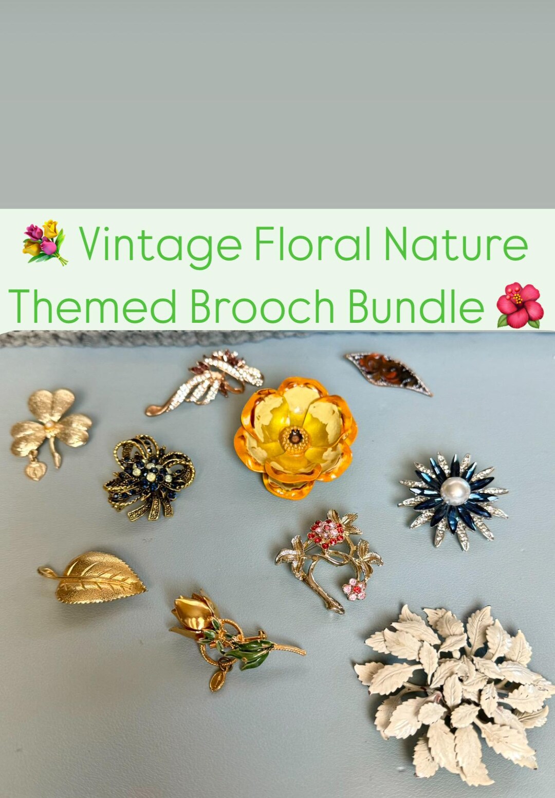 Vintage Flower Nature Themed Brooch Broach Pin Bundle Collection - Etsy