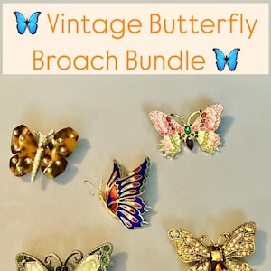 Vintage Butterfly Broach Brooch Pin Bundle Gift Set