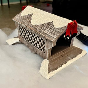 Vintage Ceramic Christmas Scene Bridge
