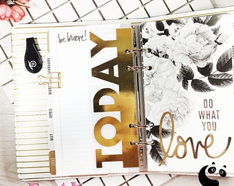 Alle SIZE Seitenmarkierungen A5/Personal Planner Bookmark Gold Folie Designer-Edition (today/week/Month/to do/notes)
