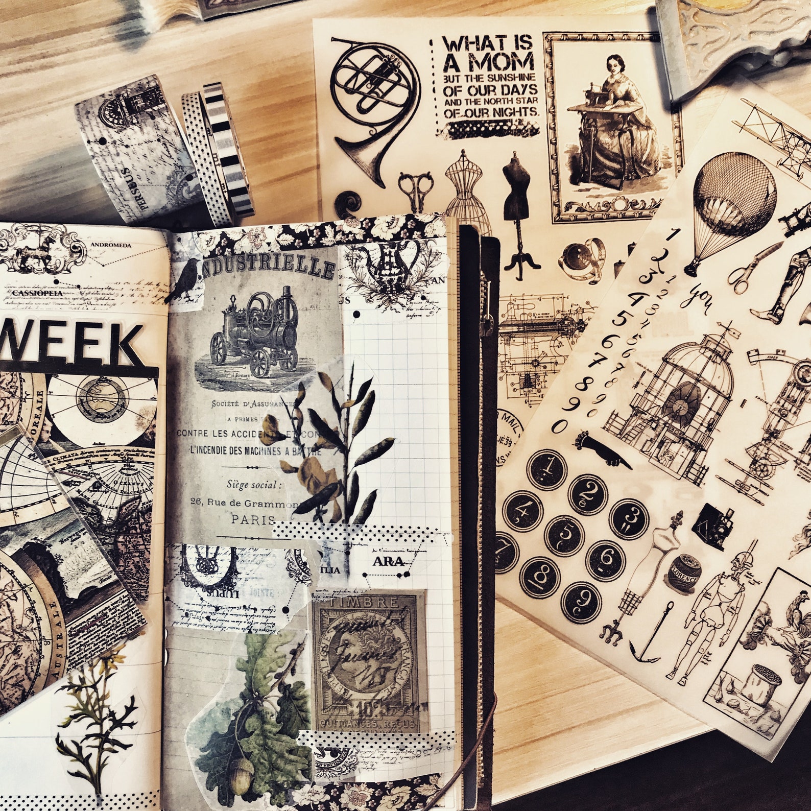 vintage rub on stickers pack bojo sticker journal etsy