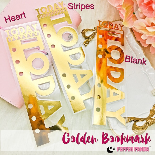 ALL SIZE  page markers A5/Personal Planner Today Bookmark gold foil Chroma Rainbow color designer edition