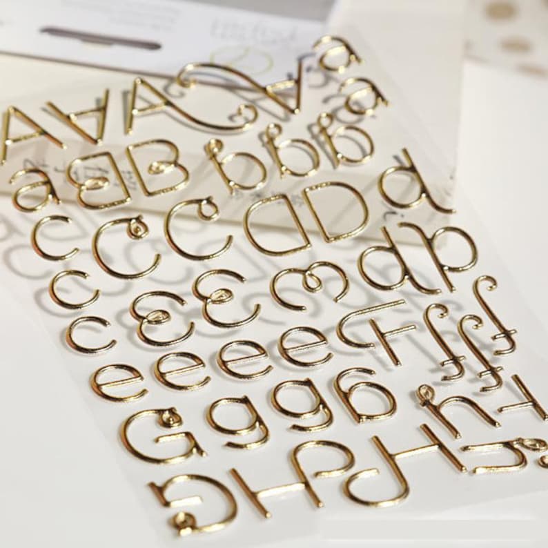 147 Pcs 3D Puffy Alphabet Letter Sticker Gold Letter Decal Etsy