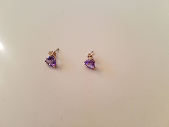 Amethyst pierced earrings