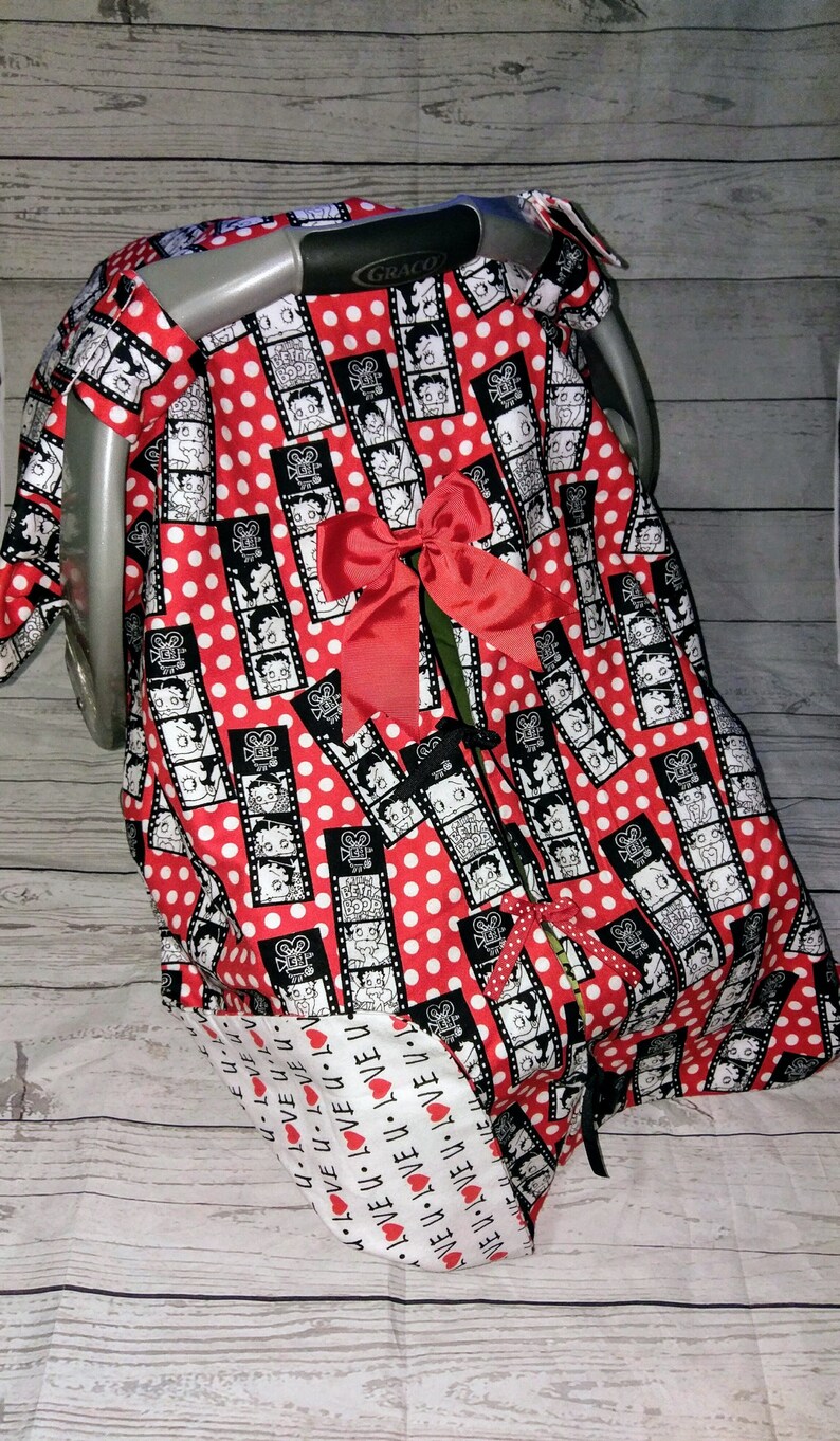 Betty Boop Car Seat Canopy With Opening Nursing Cover