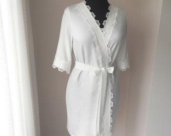 Conjunto de bata y camisón de novia, batas de encaje para boda, camisón de novia, bata de novia con encaje, lencería de novia