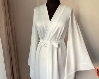 Long bridal robe, Wedding kimono, Bridal maxi robe, Floor length robe, Boudoir lingerie