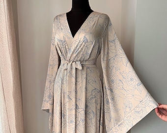 Floor length robe, Kimono robe women, Ankle length robe, Long satin silk robe, Boudoir robe, Bathrobe Women&#39;s, Night robe for women