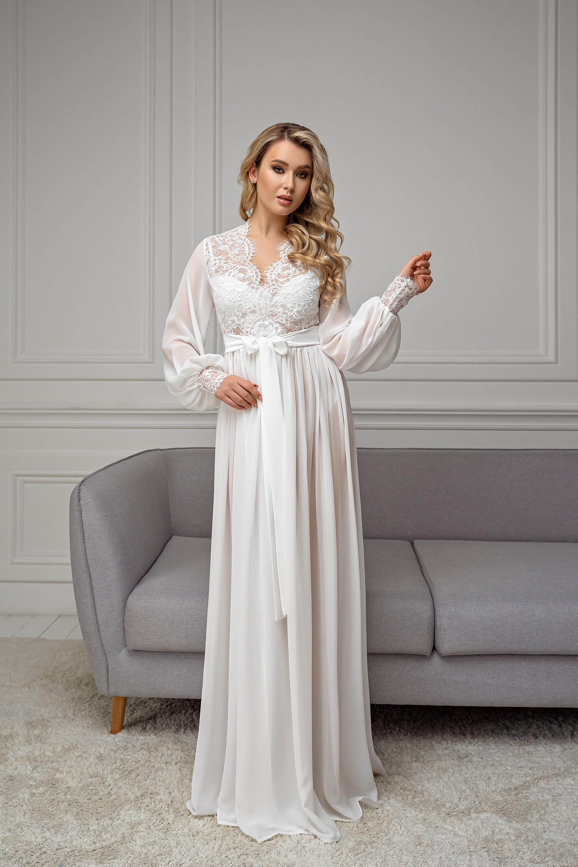 sheer maxi robe