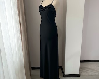 Long black nightgown, Nightgown women, Sleepwear negligee, Wedding bridal nightgown, Black nightie, Honeymoon lingerie, Gift for women