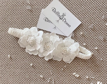 Rose flower garter, wedding garter, flower garter, garters for wedding, ivory garter, bride garter, beaded floral garter