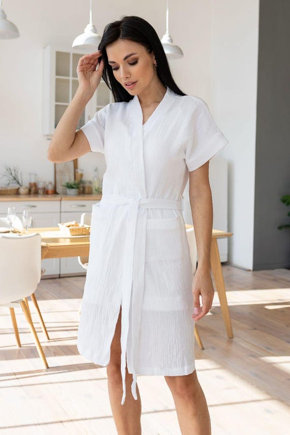 Accappatoio Seta Elegante Vestaglia Kimono In Seta Donna