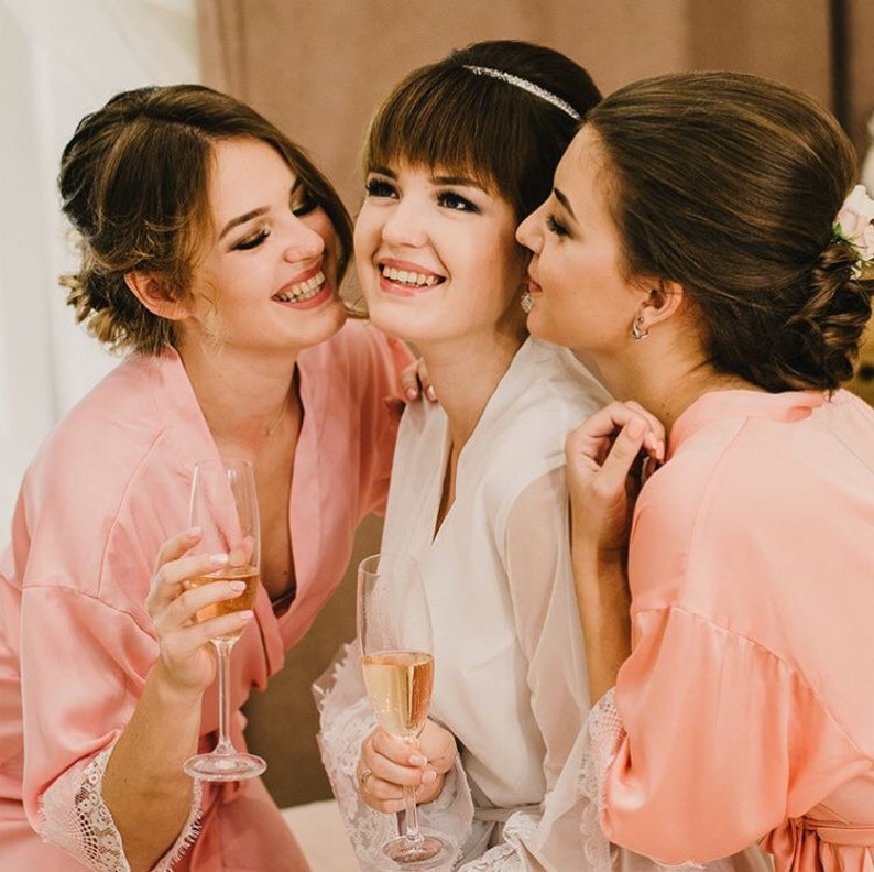 White robe lace robe kimono robe bridal robe lace sleeve Etsy