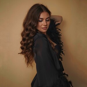 Feather robe  black