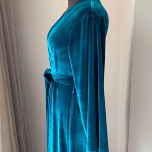Emerald velvet robe, floor length robe, long velvet robe, women's velvet robe, green velvet robe, bridesmaid robe, christmas gifts for women image 5