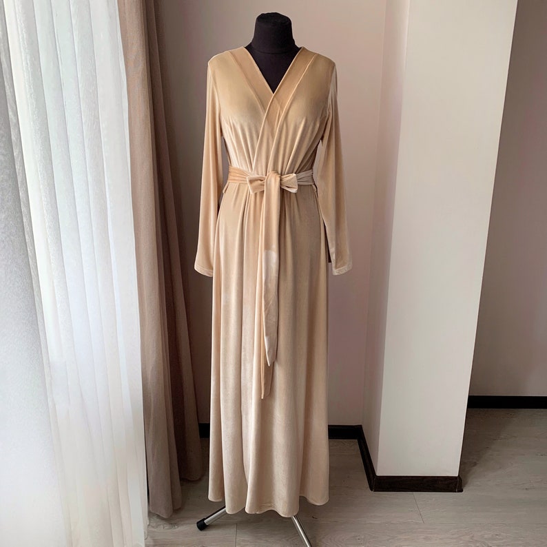 Bridal Robe Long Velvet Robe Long Bride Robe Womens Velvet Etsy
