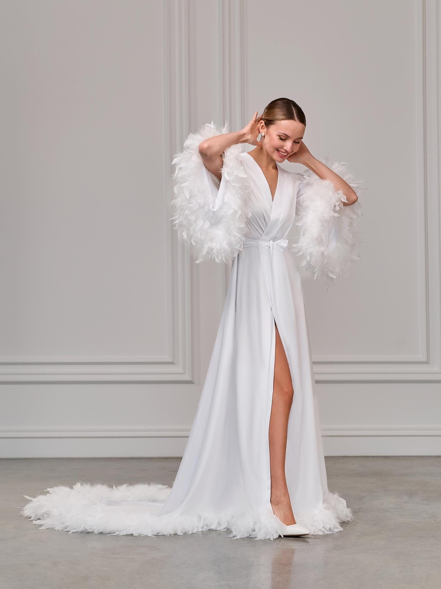Evening Gowns Madoni Maxi On The Runway Maxi Dress Purple Belladonnaua  White Feather Bridal Robe With Train: Wedding Hollywood Robe For Bride