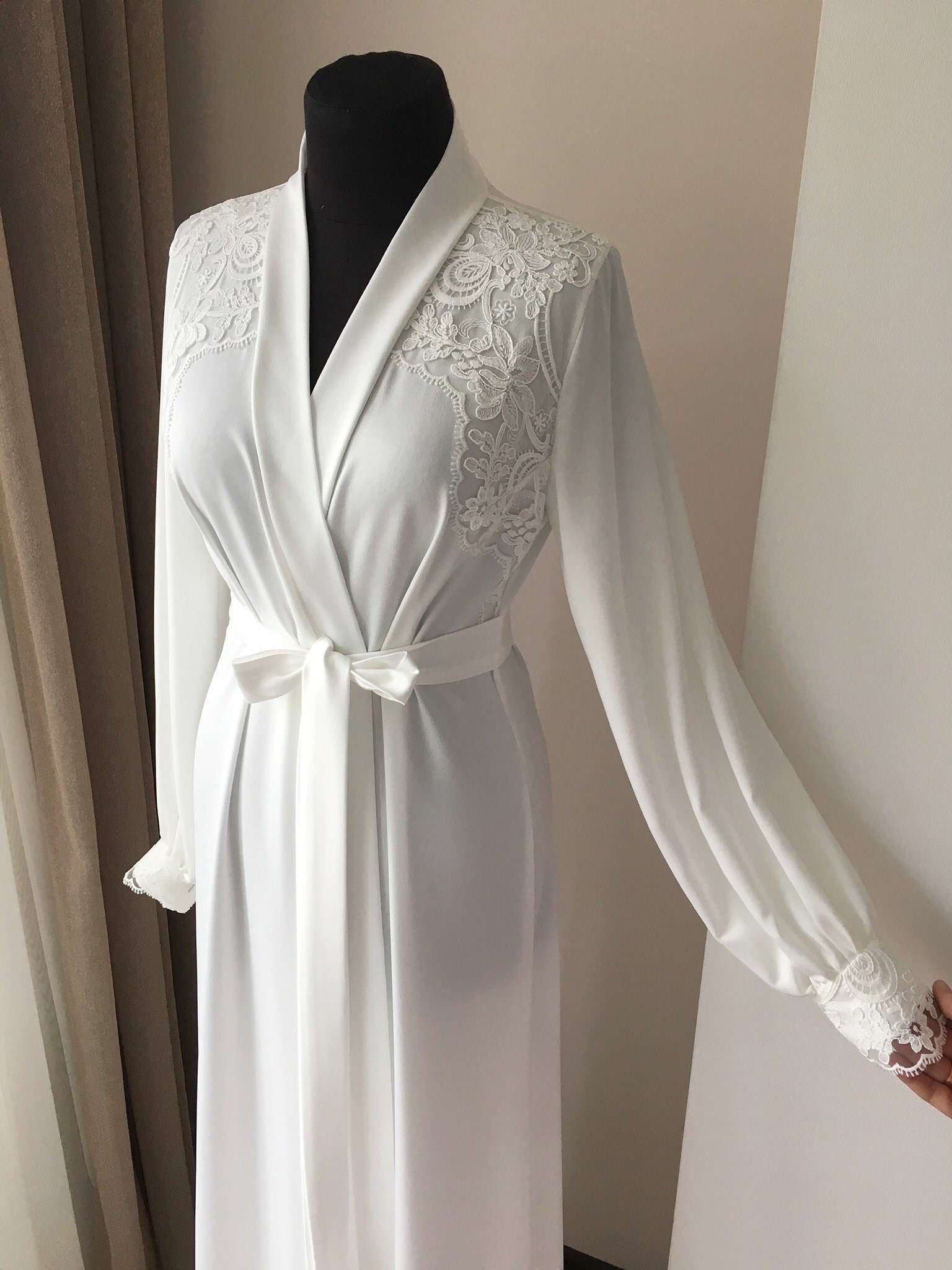 Bride Lace Maxi Robe White ...