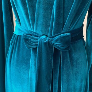 Emerald velvet robe, floor length robe, long velvet robe, women's velvet robe, green velvet robe, bridesmaid robe, christmas gifts for women image 7