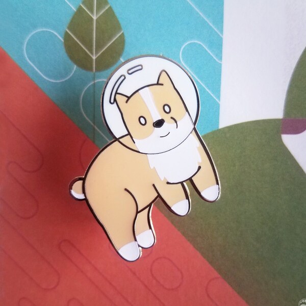 SALE- Space Corgi Dog Hard Enamel Pin