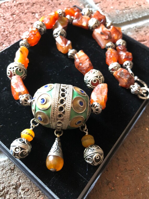 2 CZECH GLASS BERBER CHARMS // PENDANTS // AMULETS CRYSTAL TALHAKIMT 19 X 9 MM