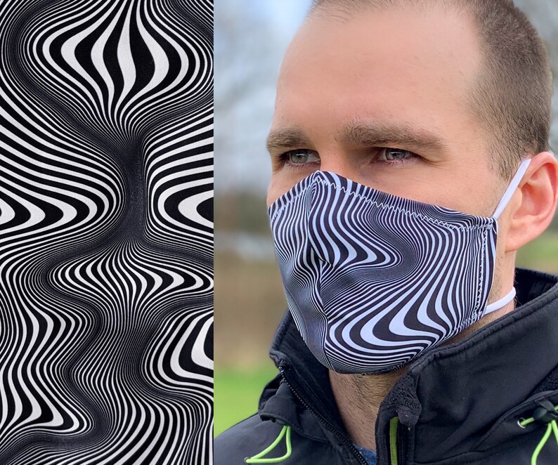 Optical Illusion Face Mask / cotton pocket dust mask / Etsy