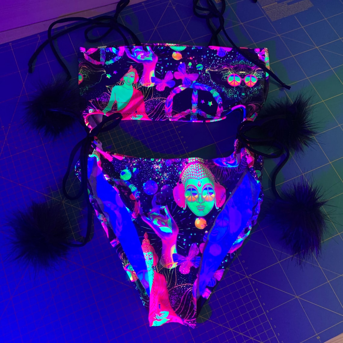 UV reactive rave bodysuit / edc / festival rave outfit Etsy