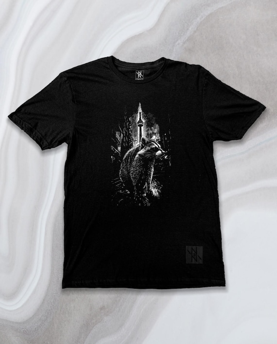 Toronto Urban Raccoon T Shirt by Noir et Noir