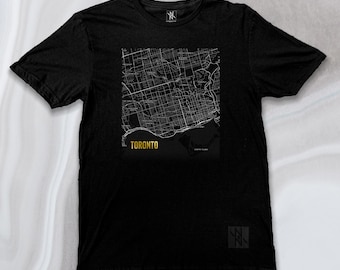 Downtown Toronto Minimalist Map T Shirt by Noir et Noir