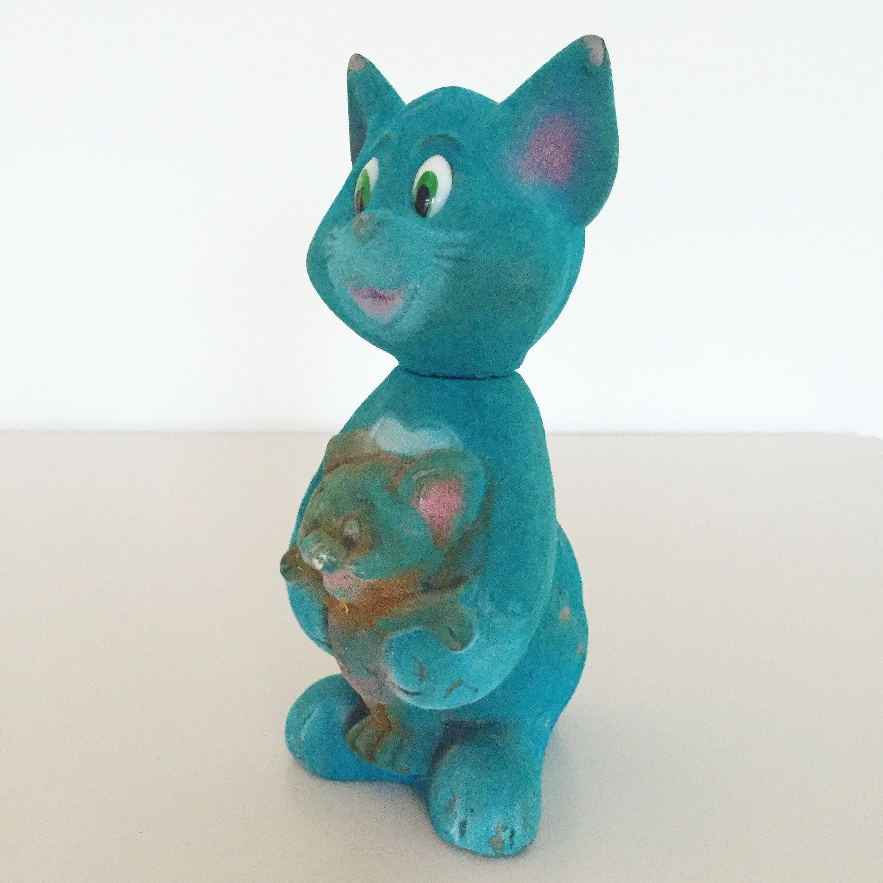 Vintage 1972 Tom and Jerry Flocked Piggy Bank Money Box | Etsy