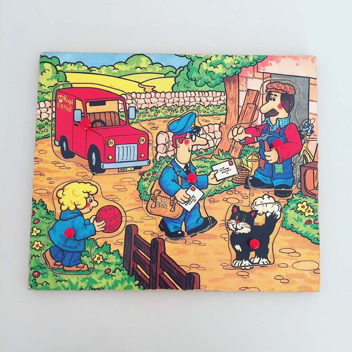 Vintage Postman Pat Jigsaw Puzzle Peg Wooden Board 1980s | Etsy