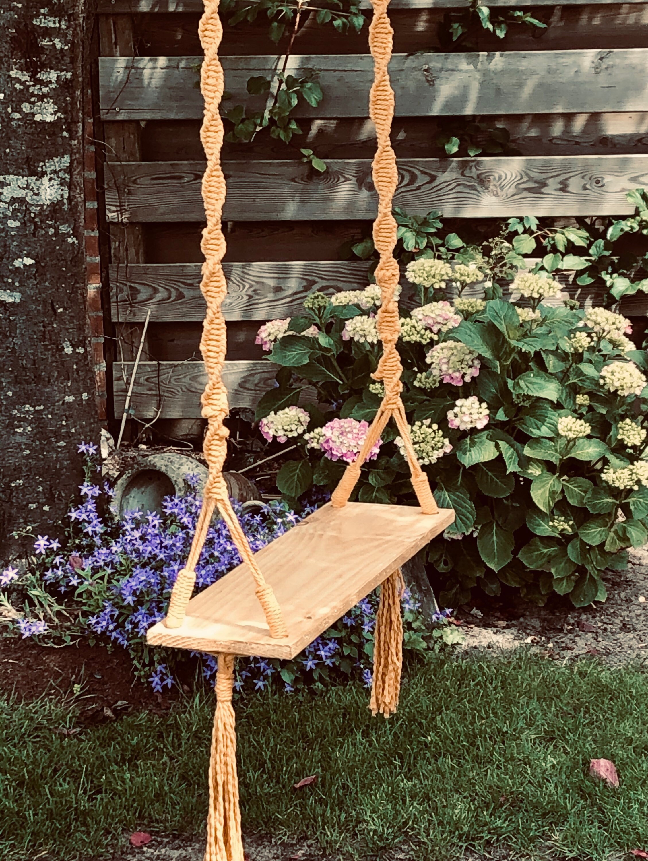 Indoor outdoor Macrame Swing twisted pattern 6 mm rope Tree Etsy