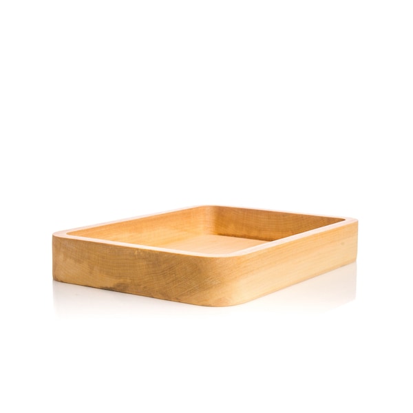 Solid Wood Desk Organizer: Valet Tray, Key & Phone Holder