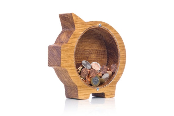 Tirelire En Bois Pour Garcons Et Filles Banque De Pieces Etsy