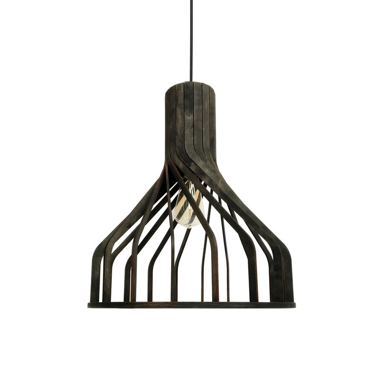 Madera colgante luz moderna cocina isla casa de araña Din | Etsy