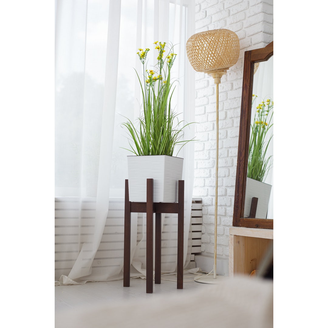 Mid Century Modern Wood Plant Stand: Indoor Home Decor - Etsy UK