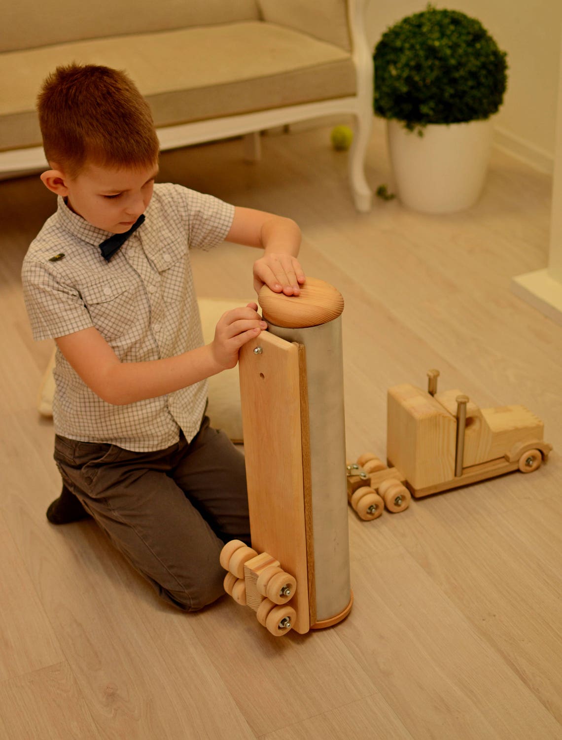 Wooden toys for boys Montessori educational toys Tank truck Etsy