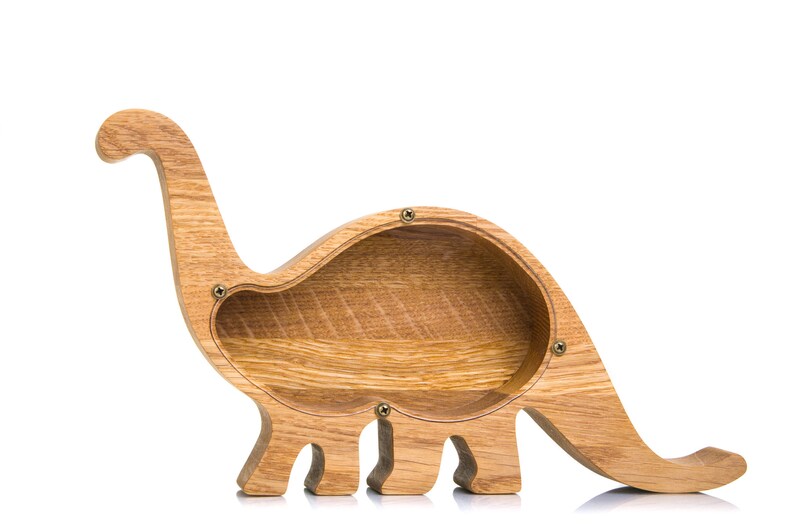 Piggy bank DINOSAUR Montessori waldorf wood toy for boys girls Etsy