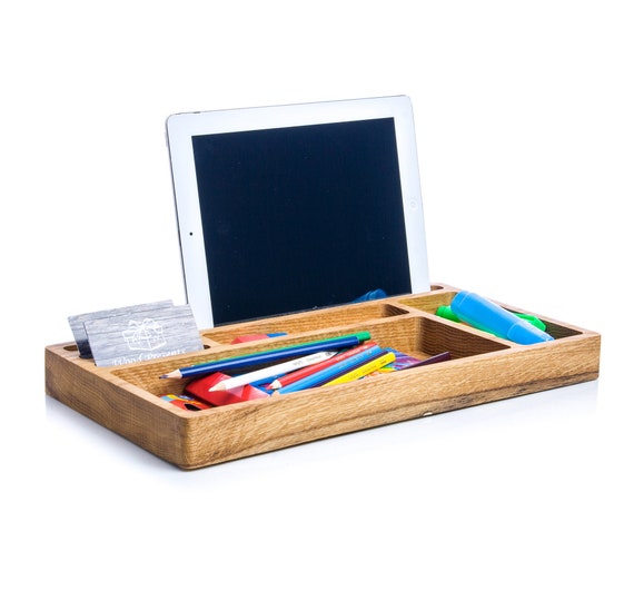 Desk Organizer Wood Tray Office Desk Accessories For Men Cell Etsy