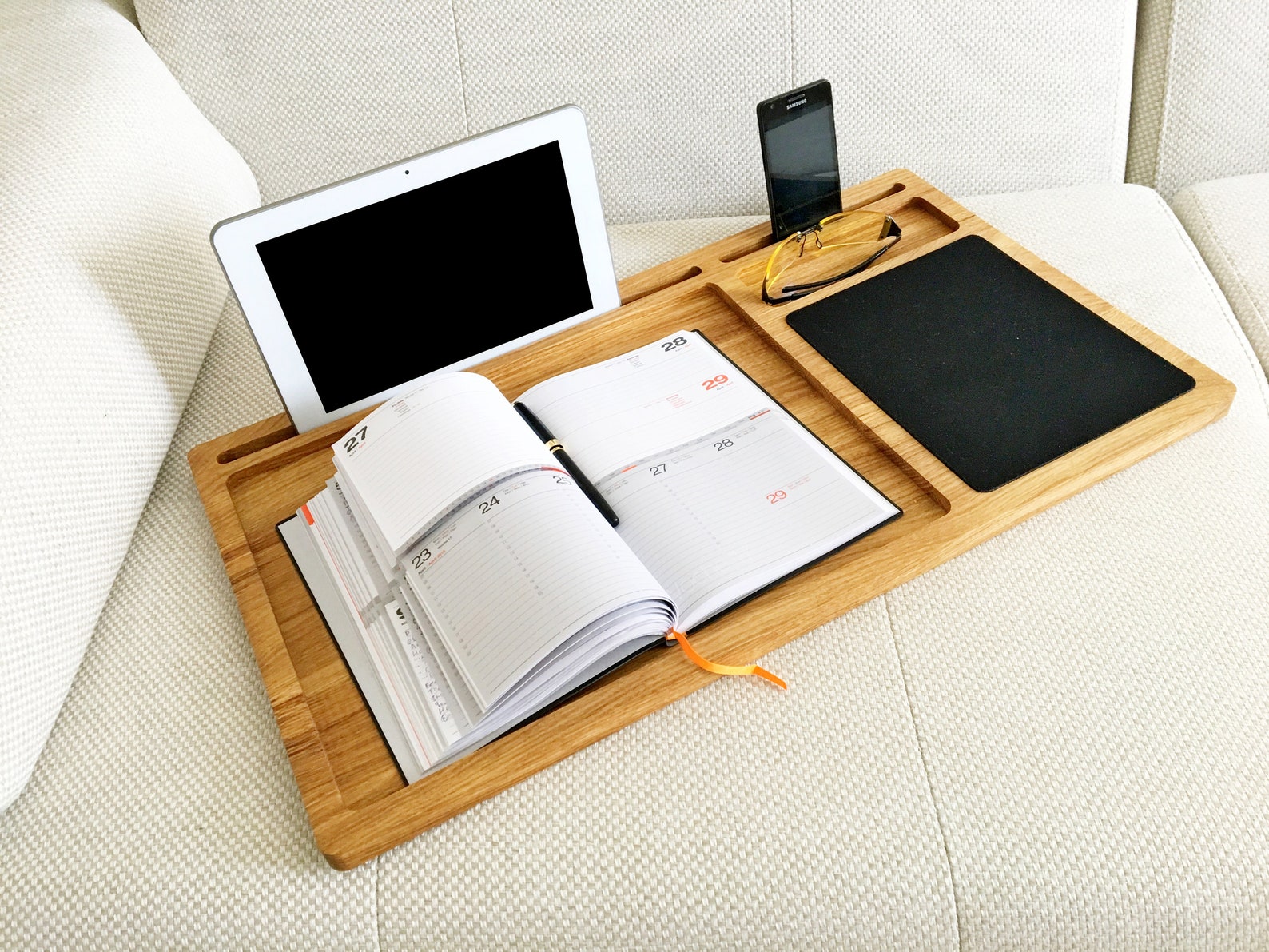 Lap Desk Solid Wood Laptop Stand With Mouse Pad Slots for Etsy UK
