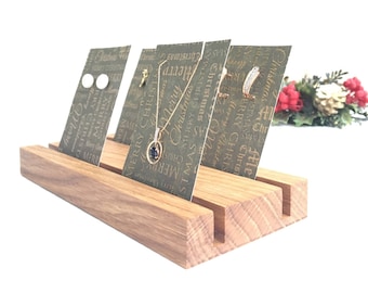 Earring card display Wood jewelry stand Necklace display Earring card organizer Craft show display Jewelry storage Valentines gift for her