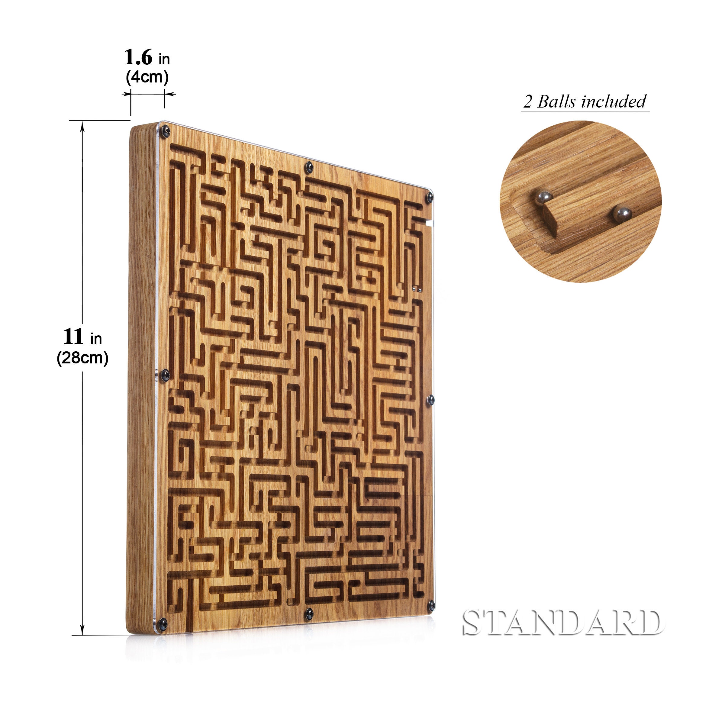 Natural Games – Labyrinthe En Bois 12 X 12 Cm – Jeu De Billes Classique – Dès 5 Ans – 100% FSC