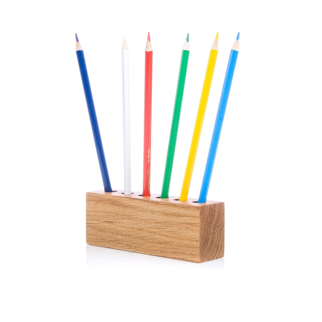 Pen Holder for Desk Wood Desk Organizer for Men & Women Personalized