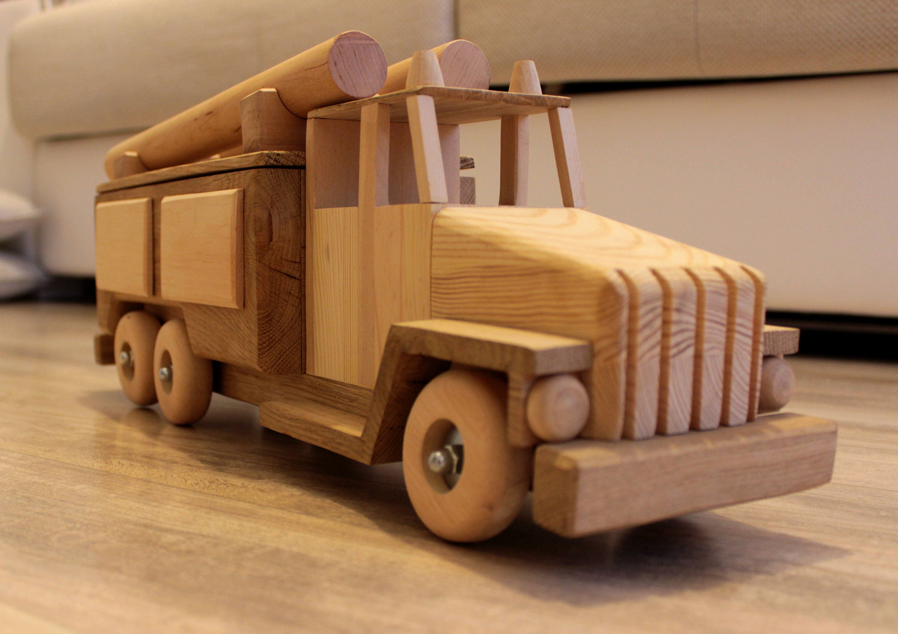Montessori Toy Wood Fire Truck for Children Educational Toy Etsy