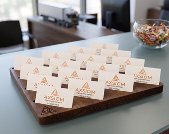 Multi Business Card Holder Wood Organizer with 16 Slots for Reception Office Counter Display