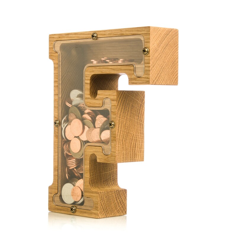 LETTER Piggy Bank for Boys Girls Adult Personalise Wooden Etsy