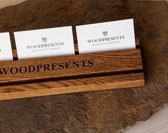 Custom Logo Business Card Holder Company Display Desk Sign Office Stand