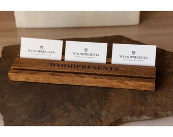 Multiple Business Card Holder, Two Row Display Stand, Conference Table Company Logo Display