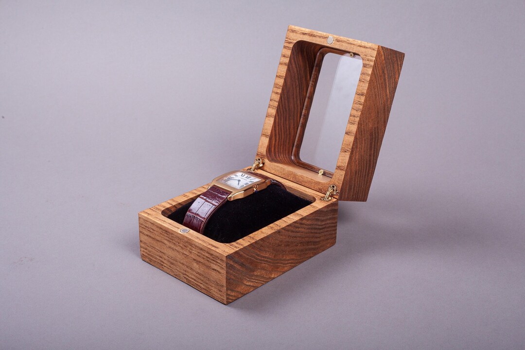 Wooden Watch Box for Men Women Engraved Display Case Handcrafted